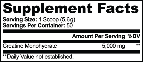 Creatine Monohydrate — Supplement Facts