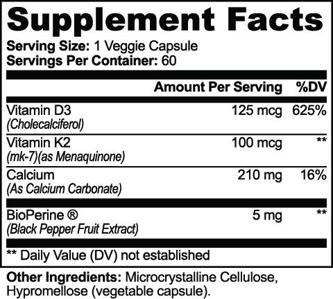 Vitamin D3 + K2 — Supplement Facts